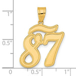 Load image into Gallery viewer, 14K Yellow Gold Polished Script Number 87 Pendant
