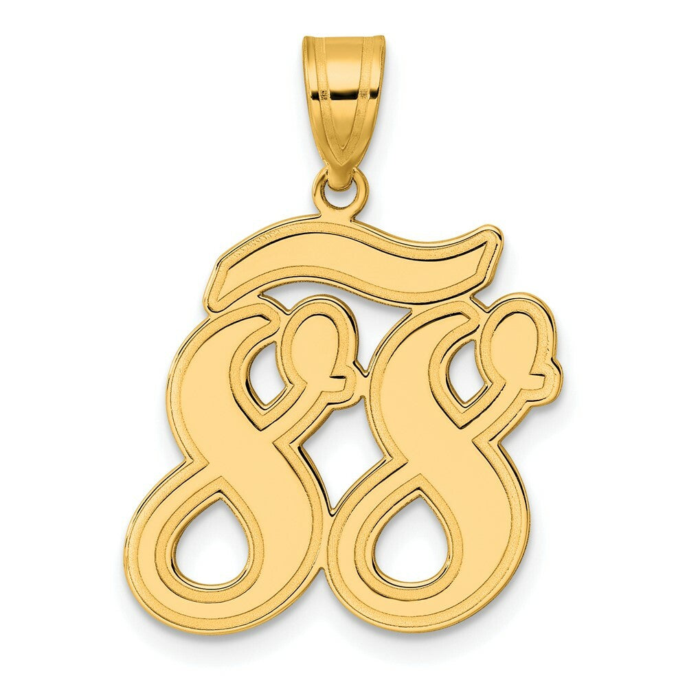 14K Yellow Gold Polished Script Number 88 Pendant