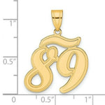 Load image into Gallery viewer, 14K Yellow Gold Polished Script Number 89 Pendant
