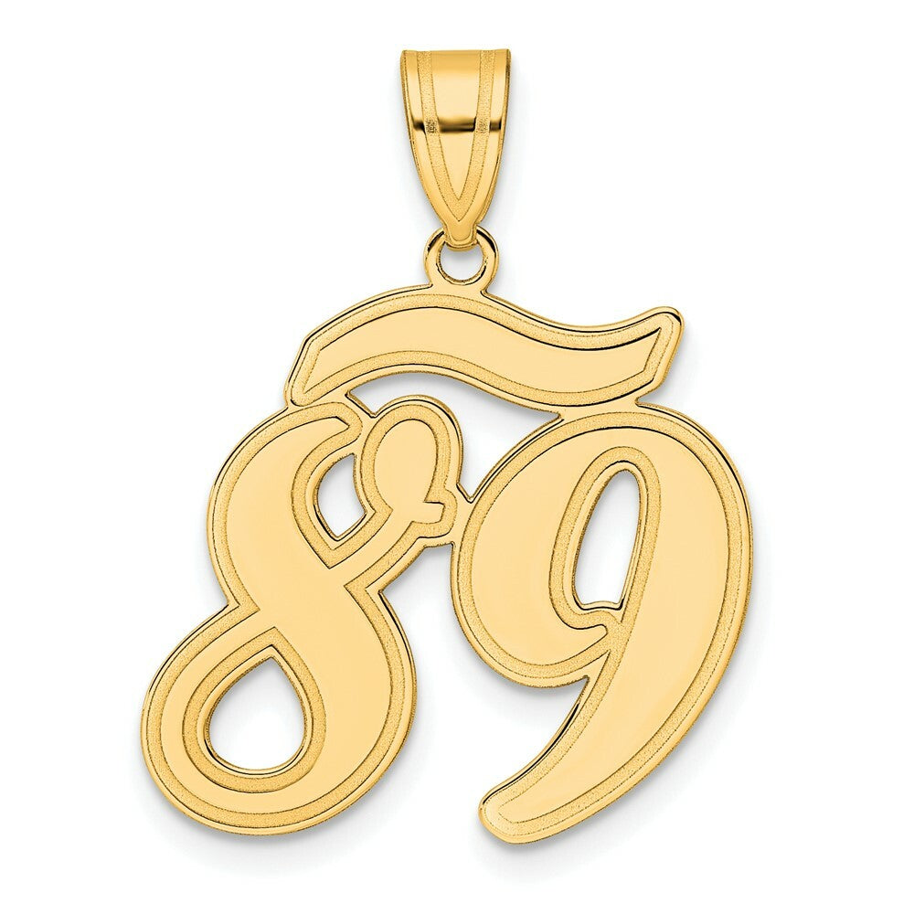14K Yellow Gold Polished Script Number 89 Pendant