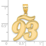 Load image into Gallery viewer, 14K Yellow Gold Polished Script Number 93 Pendant
