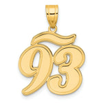 Load image into Gallery viewer, 14K Yellow Gold Polished Script Number 93 Pendant
