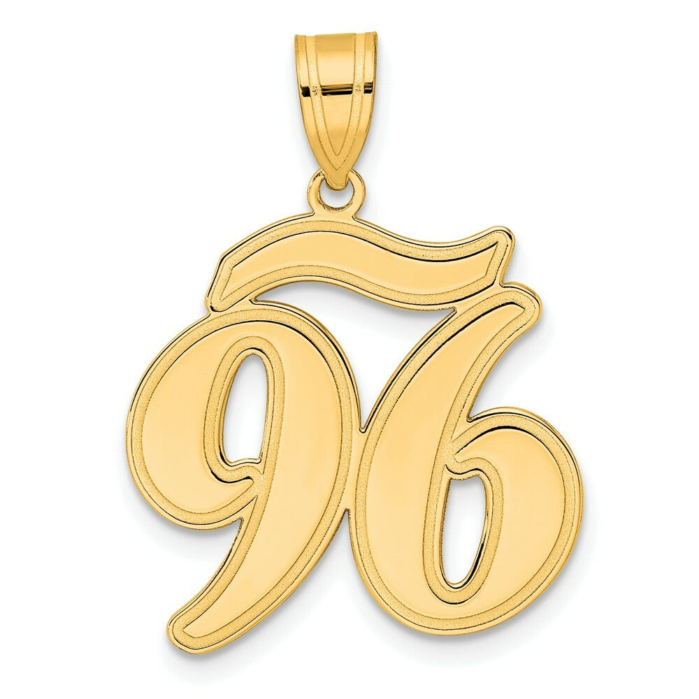 14K Yellow Gold Polished Script Number 96 Pendant