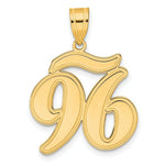 Load image into Gallery viewer, 14K Yellow Gold Polished Script Number 96 Pendant

