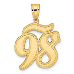 Load image into Gallery viewer, 14K Yellow Gold Polished Script Number 98 Pendant
