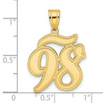 Load image into Gallery viewer, 14K Yellow Gold Polished Script Number 98 Pendant
