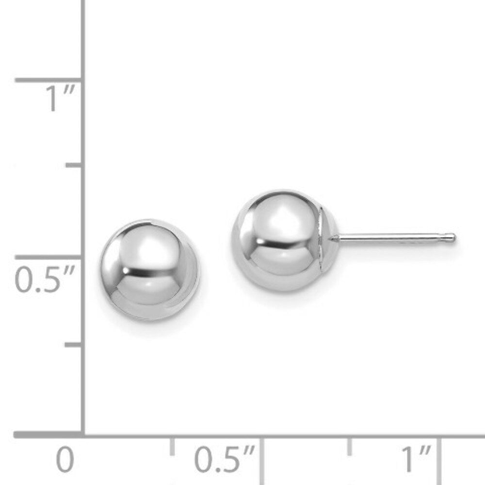 14k Madi K White Gold Polished 7mm Ball Post Earrings