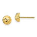 Load image into Gallery viewer, 14K Yellow Gold Madi K Polished &amp; D/C Swirl 5mm Button Post Earrings
