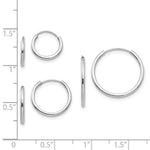 Load image into Gallery viewer, 14k White Gold Madi K 3-Pair Set - Endless Hoop Earrings
