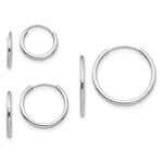 Load image into Gallery viewer, 14k White Gold Madi K 3-Pair Set - Endless Hoop Earrings
