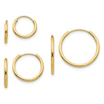 Load image into Gallery viewer, 14K Yellow Gold Madi K Polished 3-Pair Set - Endless Hoop Earrings
