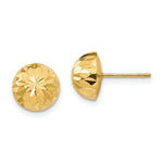 Load image into Gallery viewer, 14K Yellow Gold Madi K Polished &amp; Diamond-Cut 9mm Button Post Earrings
