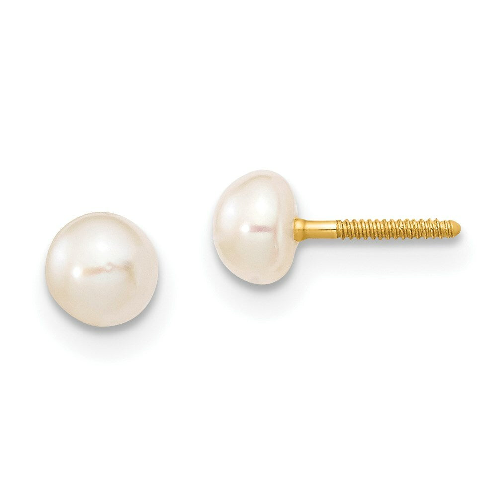 14K Yellow Gold Madi K Baby Freshwater Cultured Pearl Set - 5.5 Bracelet & Screwback Earrings
