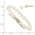 Load image into Gallery viewer, 14K Yellow Gold Madi K Baby Freshwater Cultured Pearl Set - 5.5 Bracelet &amp; Screwback Earrings
