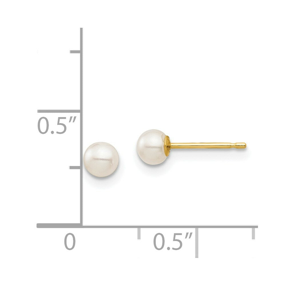 14K Yellow Gold Madi K 3mm FW Cultured Pearl Earrings
