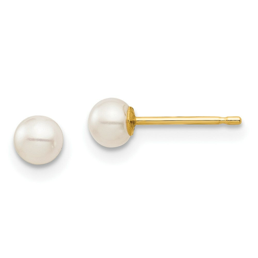 14K Yellow Gold Madi K 3mm FW Cultured Pearl Earrings