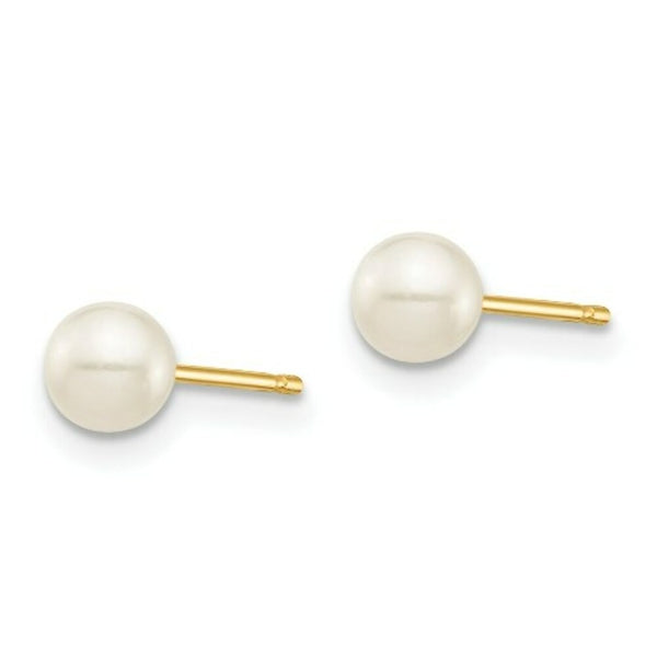 14K Yellow Gold Madi K 4mm FW Cultured Pearl Earrings