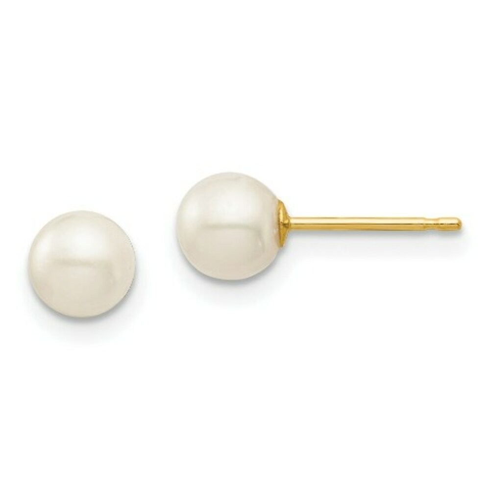 14K Yellow Gold Madi K 5mm FW Cultured Pearl Earrings