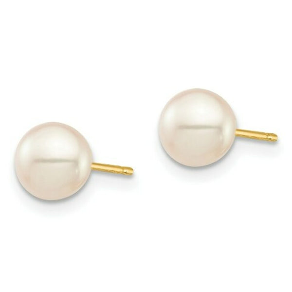 14K Yellow Gold Madi K 6mm FW Cultured Pearl Earrings