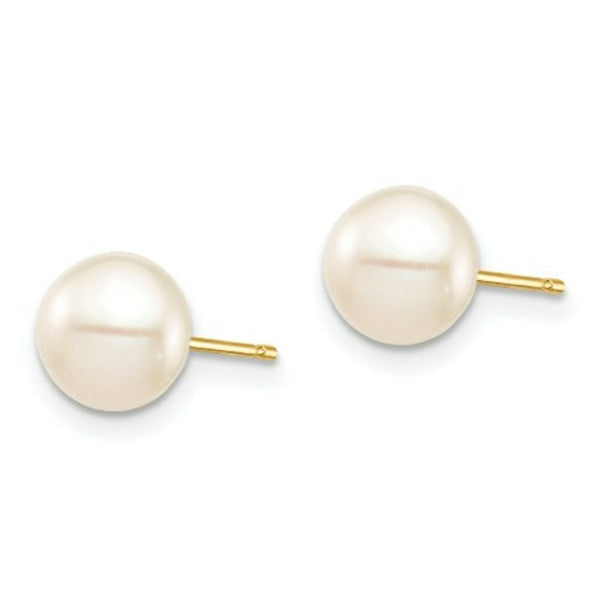14K Yellow Gold Madi K 7mm FW Cultured Pearl Earrings