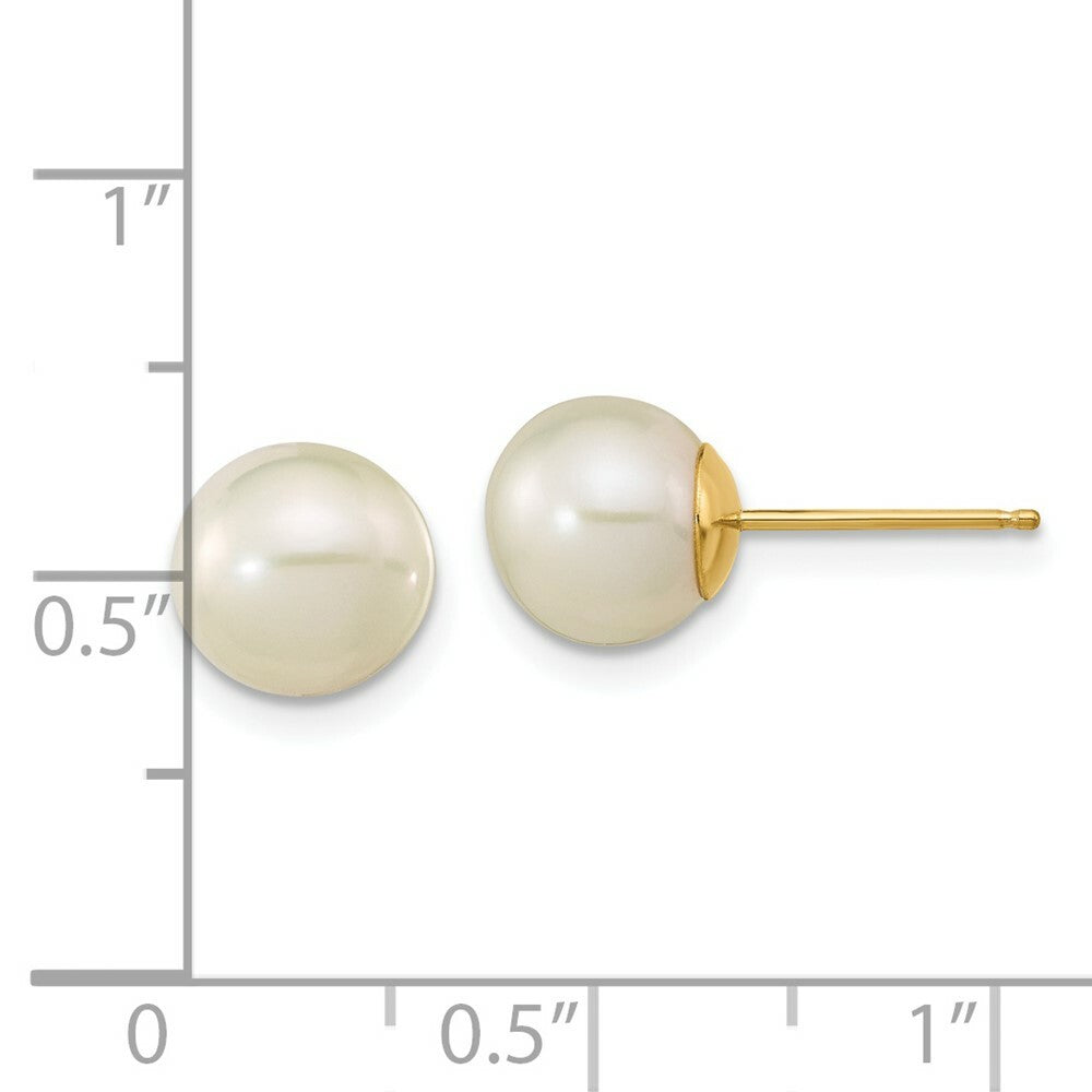 14K Yellow Gold Madi K 7mm FW Cultured Pearl Earrings