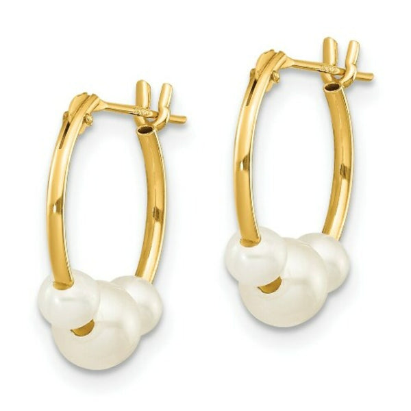 14K Yellow Gold Madi K FW Cultured Pearl 15mm Hoop Earrings
