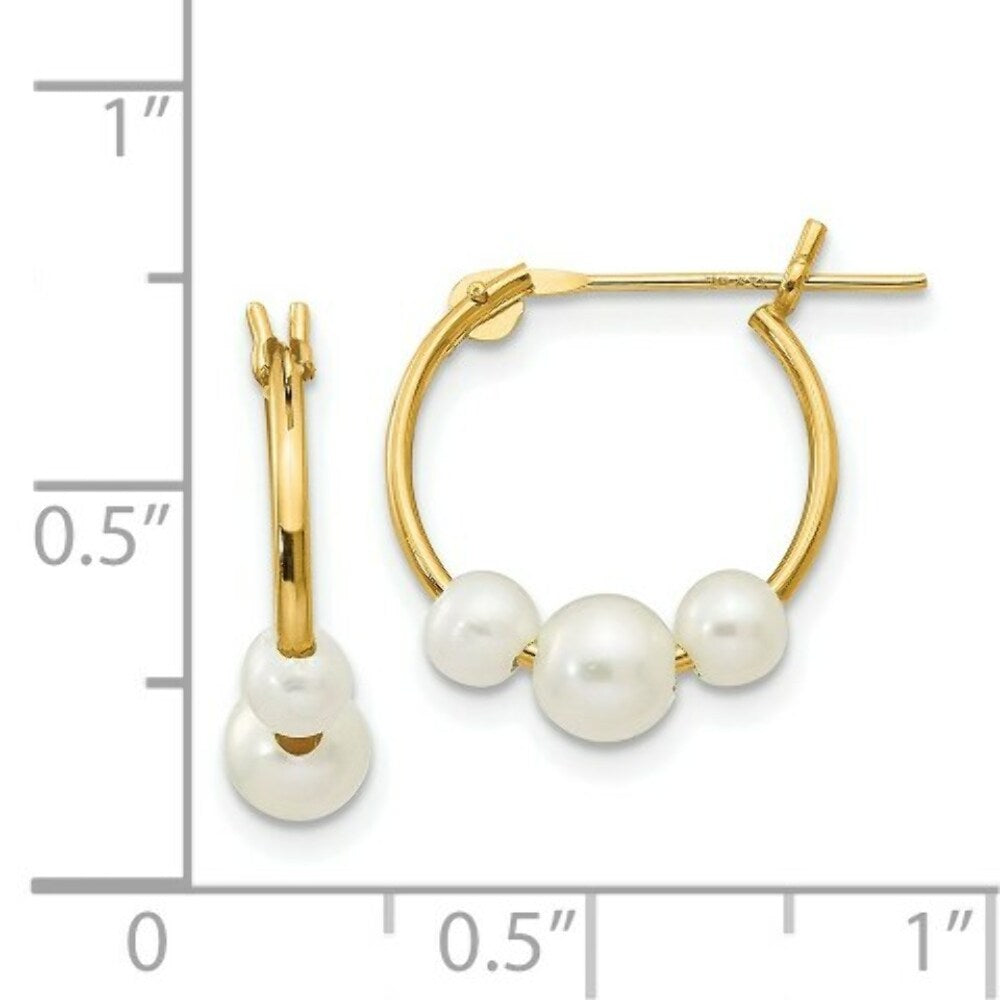 14K Yellow Gold Madi K FW Cultured Pearl 15mm Hoop Earrings