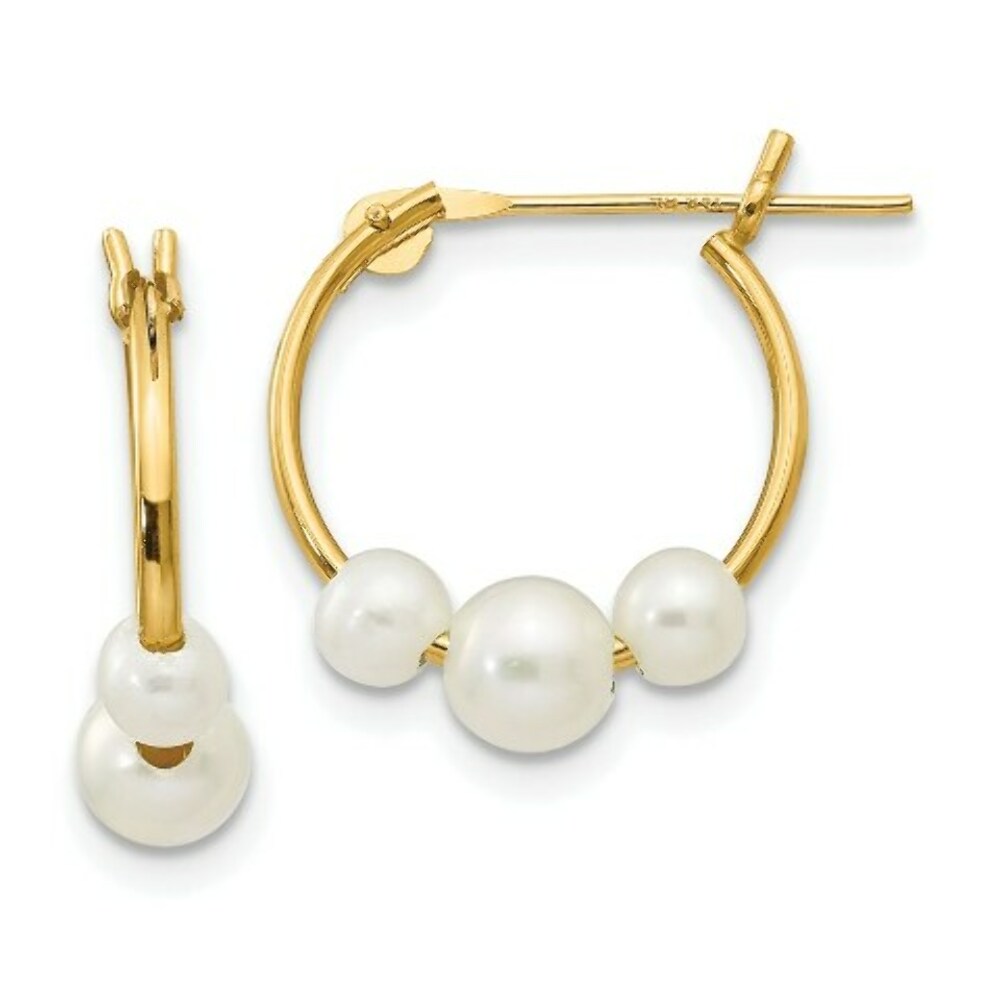14K Yellow Gold Madi K FW Cultured Pearl 15mm Hoop Earrings