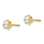 Load image into Gallery viewer, 14K Yellow Gold Madi K 4mm Synthetic April Birthstone Screwback Earrings
