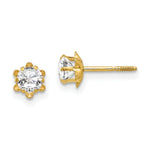 Load image into Gallery viewer, 14K Yellow Gold Madi K 4mm Synthetic April Birthstone Screwback Earrings
