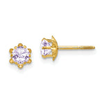 Load image into Gallery viewer, 14K Yellow Gold Madi K 4mm Synthetic June Birtsthone Screwback Earrings

