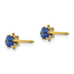 Load image into Gallery viewer, 14K Yellow Gold Madi K 4mm Synthetic September Birthstone Screwback Earrings
