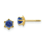 Load image into Gallery viewer, 14K Yellow Gold Madi K 4mm Synthetic September Birthstone Screwback Earrings
