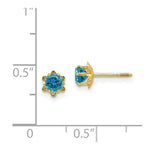 Load image into Gallery viewer, 14K Yellow Gold Madi K 4mm Synthetic Blue Topaz December Birthstone Screwback Earrings

