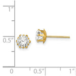 Load image into Gallery viewer, 14K Yellow Gold Madi K 5mm Synthetic April Birthstone Earrings
