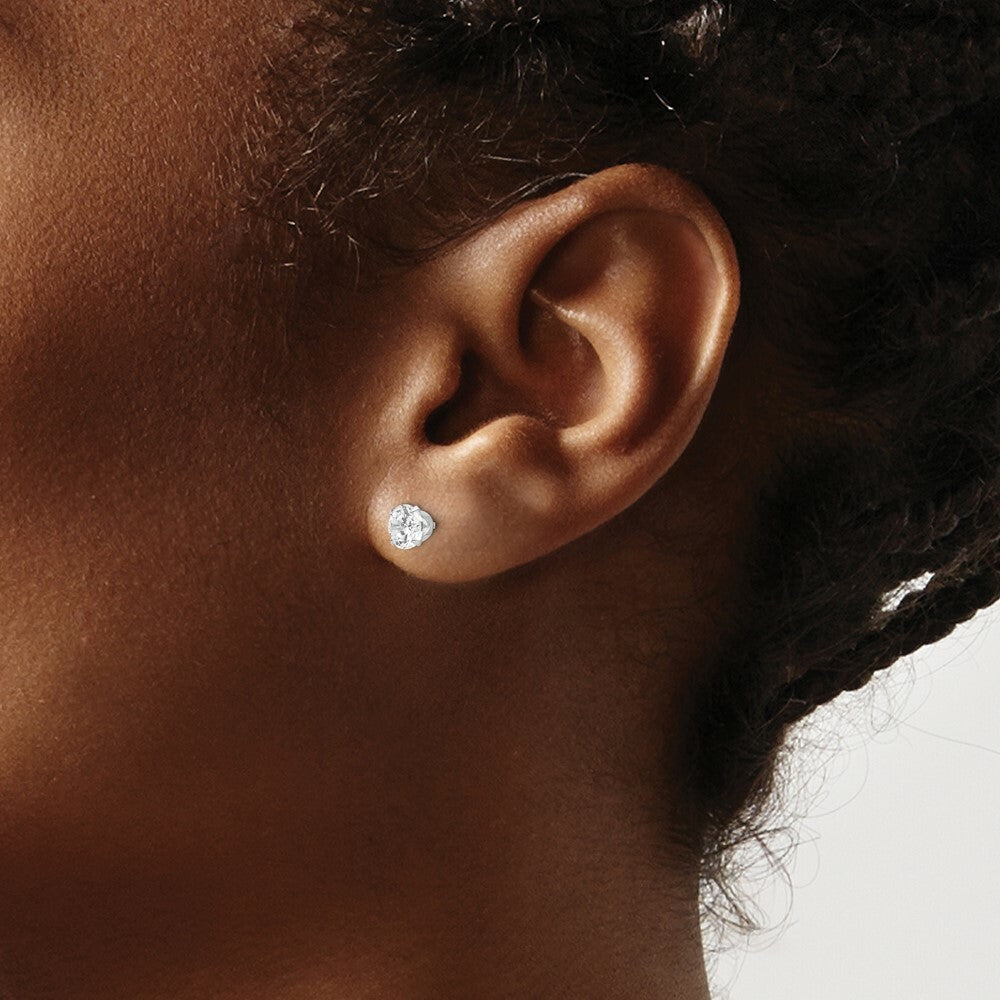14K Madi K White Gold 5mm CZ and 4mm Ball Reversible Earrings
