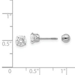 Load image into Gallery viewer, 14K Madi K White Gold 5mm CZ and 4mm Ball Reversible Earrings
