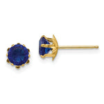 Load image into Gallery viewer, 14K Yellow Gold Madi K 5mm Synthetic September Birthstone Earrings
