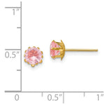 Load image into Gallery viewer, 14K Yellow Gold Madi K 5mm Synthetic October Birthstone Earrings
