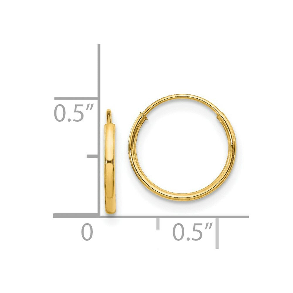 14K Yellow Gold Madi K Endless 12mm Hoop Earrings