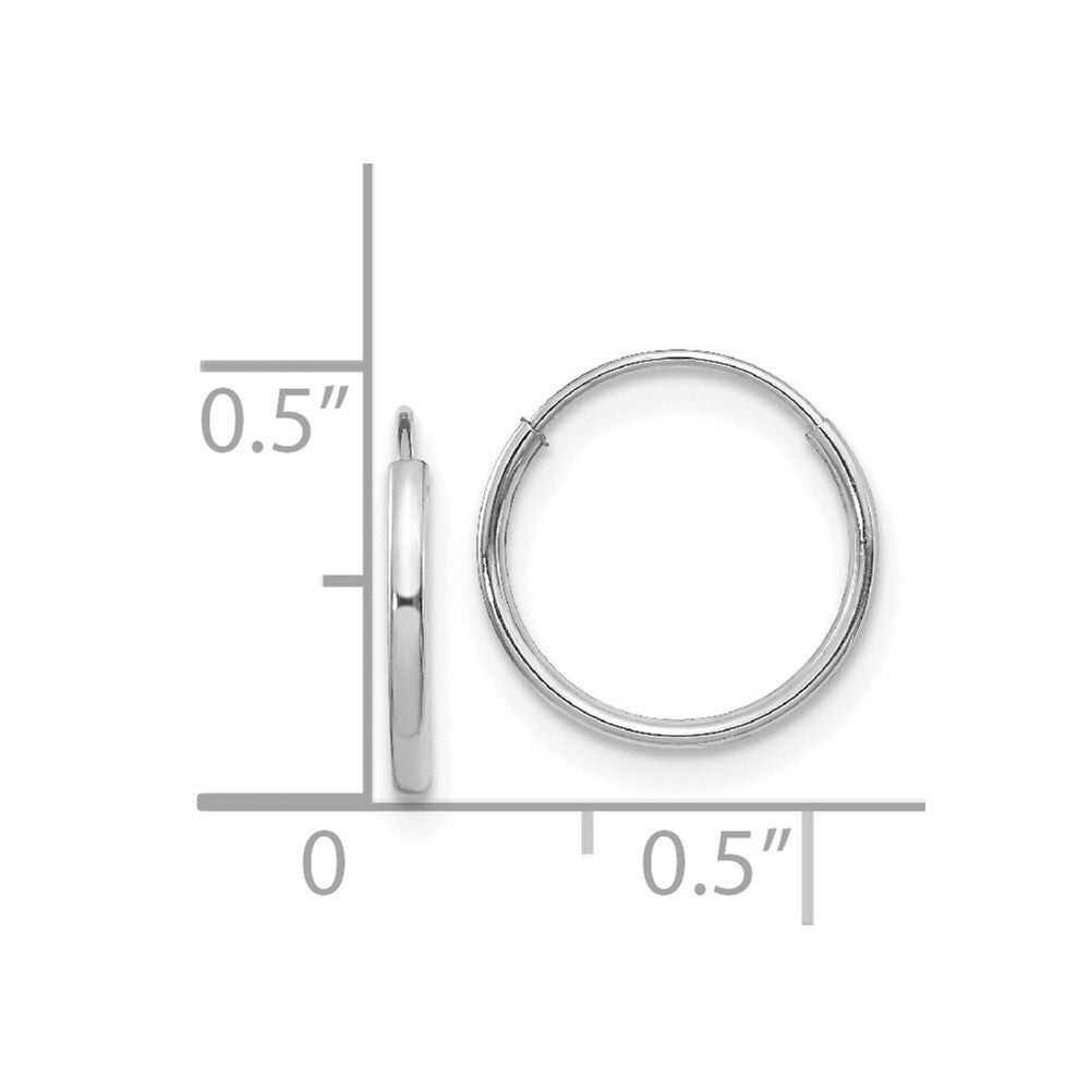 14K Madi K White Gold Endless 12mm Hoop Earrings