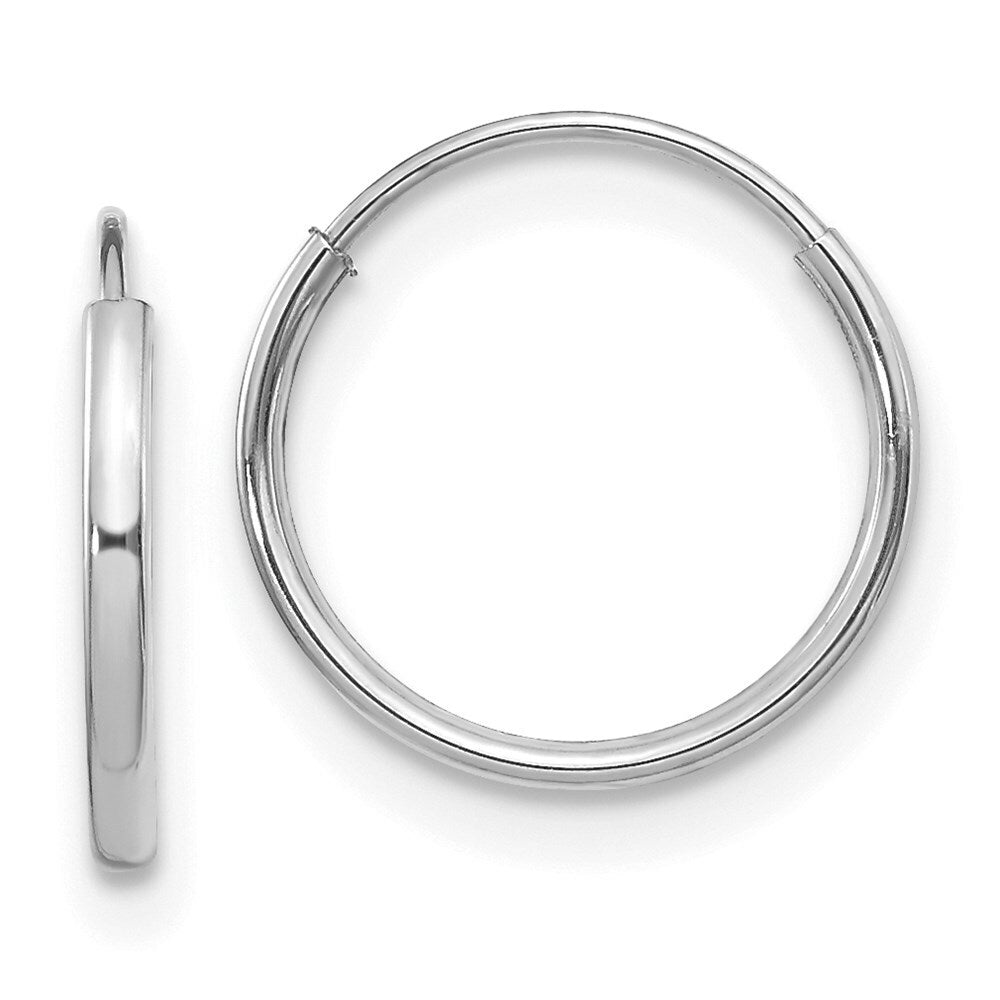 14K Madi K White Gold Endless 12mm Hoop Earrings