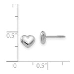 Load image into Gallery viewer, 14K Yellow Gold Madi K Collection White Gold Puff Heart Post Earrings
