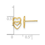 Load image into Gallery viewer, 14K Yellow Gold Madi K Hearts Post Earrings
