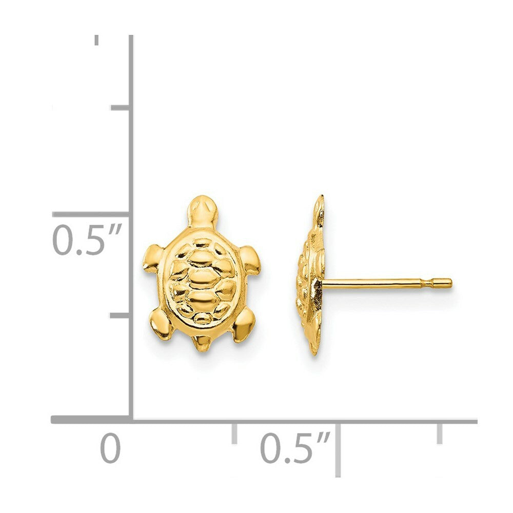 14K Yellow Gold Madi K Turtle Post Earrings