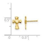 Load image into Gallery viewer, 14K Yellow Gold Madi K Heart Cross Post Earrings

