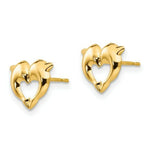 Load image into Gallery viewer, 14K Yellow Gold Madi K Heart Dolphins Post Earrings
