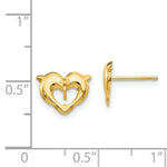 Load image into Gallery viewer, 14K Yellow Gold Madi K Heart Dolphins Post Earrings
