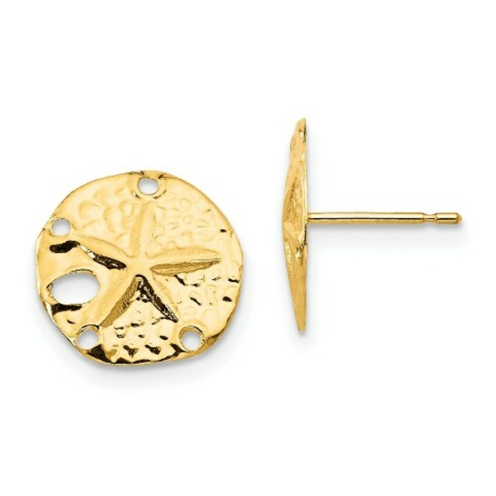 14K Yellow Gold Madi K Sand Dollar Post Earrings