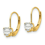 Load image into Gallery viewer, 14K Yellow Gold Madi K CZ Heart Leverback Earrings
